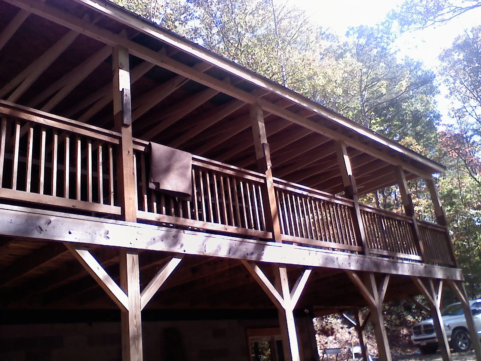 Timber framing under a new elevated porch and deck — Roof Leak Repair in North Highlands by Roofing Brothers